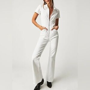 Free People We the Free Jayde Flare Jumpsuit in Pure White